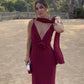 CHIFFON SCARF BORDEAUX