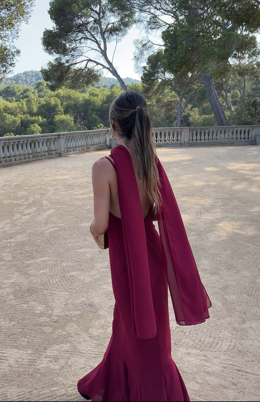 CHIFFON SCARF BORDEAUX