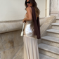 CHIFFON SCARF BROWN